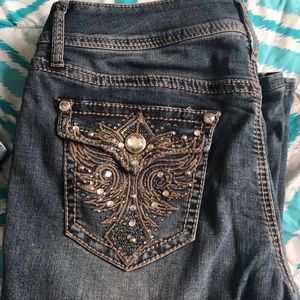 Bedazzled boot cut jeans